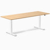 Desky Dual Melamine Sit Stand Desk-Dual Desks-Desky-Sublime Teak-2000x750mm-White-DeskyÌâå¨ Australia