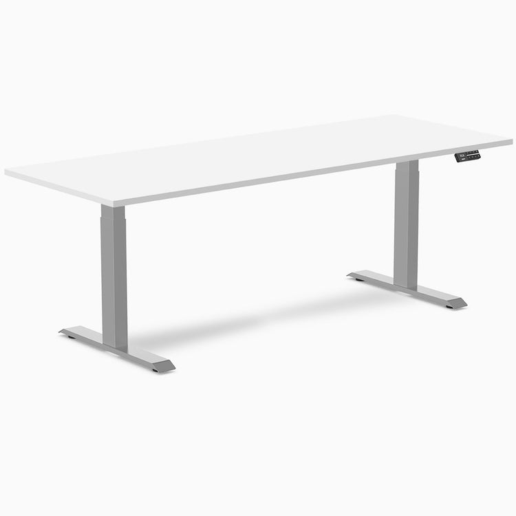 Desky Dual Melamine Sit Stand Desk-Dual Desks-Desky-White-2000x750mm-Grey-DeskyÌâå¨ Australia