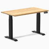 Desky Dual Mini Hardwood Sit Stand Desk-Dual Desks-Desky-White Oak-1100x600mm-Matte Black-DeskyÌâå¨ Australia
