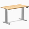 Desky Dual Mini Hardwood Sit Stand Desk-Dual Desks-Desky-White Oak-1100x600mm-Grey-Desky® Australia