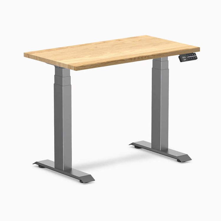 Desky Dual Mini Hardwood Sit Stand Desk-Dual Desks-Desky-White Oak-900x500mm-Space Grey-DeskyÌâå¨ Australia