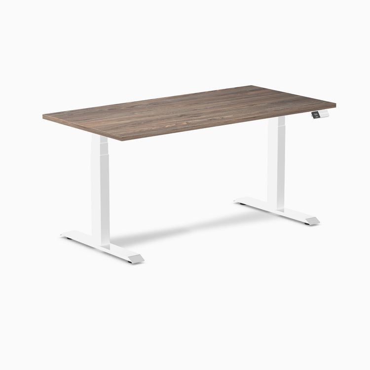 Electric Dual melamine sit stand desk natural walnut desktop - Desky