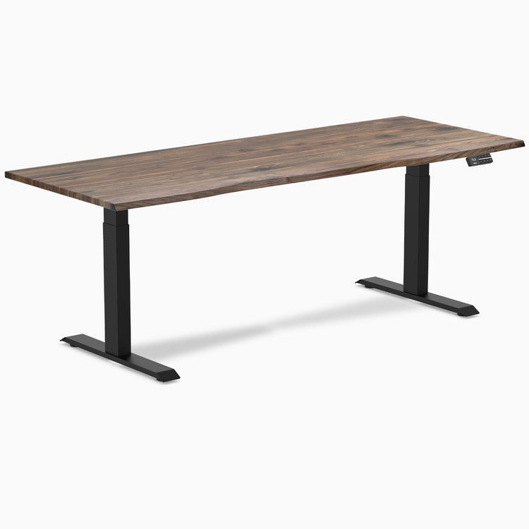 Electric Dual melamine sit stand desk natural walnut desktop - Desky