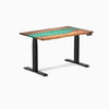 Electric resin hardwood sit stand desk Natural Walnut Emerald river - Desky