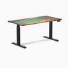 Electric resin hardwood sit stand desk Natural Walnut Emerald river - Desky