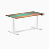 Electric resin hardwood sit stand desk Natural Walnut Emerald river - Desky