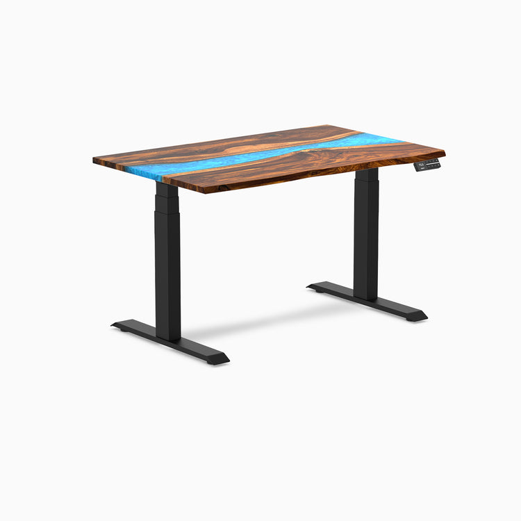 Electric resin hardwood sit stand desk Pheasantwod Blue river - Desky