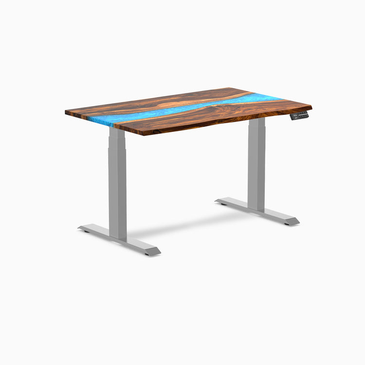 Electric resin hardwood sit stand desk Pheasantwod Blue river - Desky