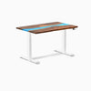 Electric resin hardwood sit stand desk pheasant blue river - Desky