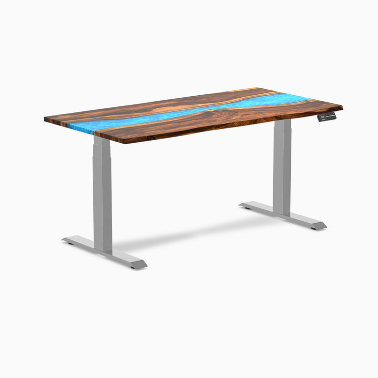 Electric resin hardwood sit stand desk Pheasantwod Blue river - Desky