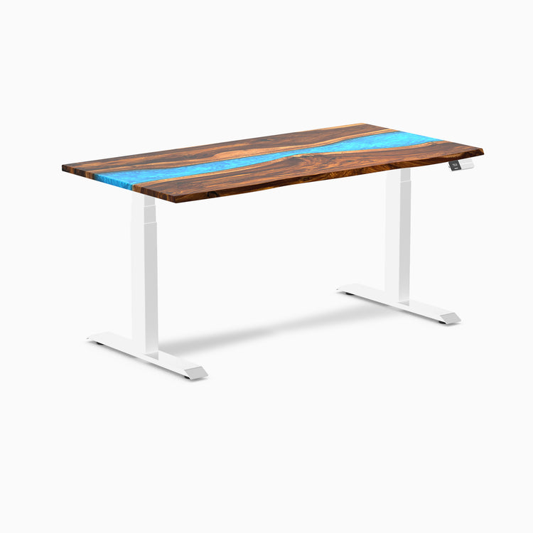 Electric resin hardwood sit stand desk Pheasantwod Blue river - Desky