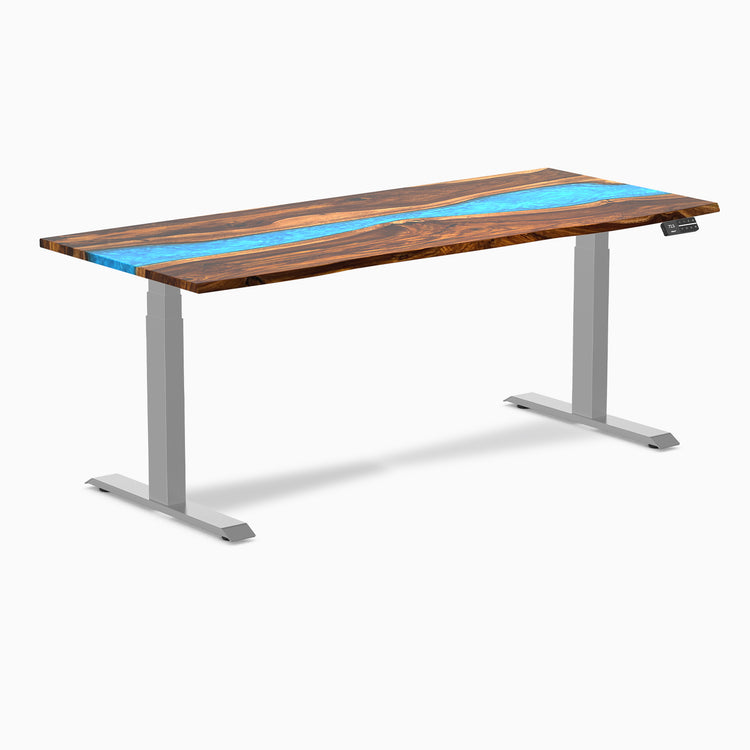 Electric resin hardwood sit stand desk Pheasantwod Blue river - Desky