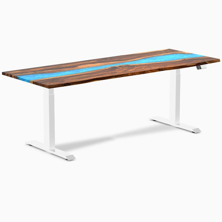 Electric resin hardwood sit stand desk Pheasantwod Blue river - Desky