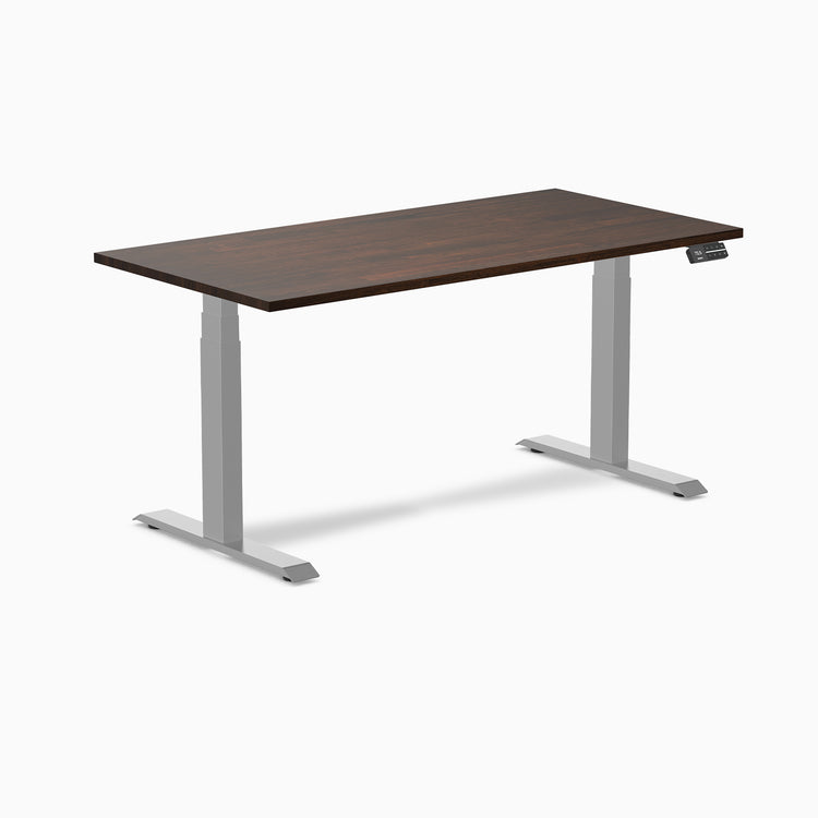 Desky dual rubber wood standing desk in dark walnut 1500mm