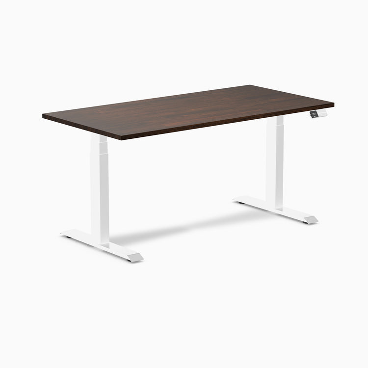 Desky dual rubber wood standing desk in dark walnut 1500mm