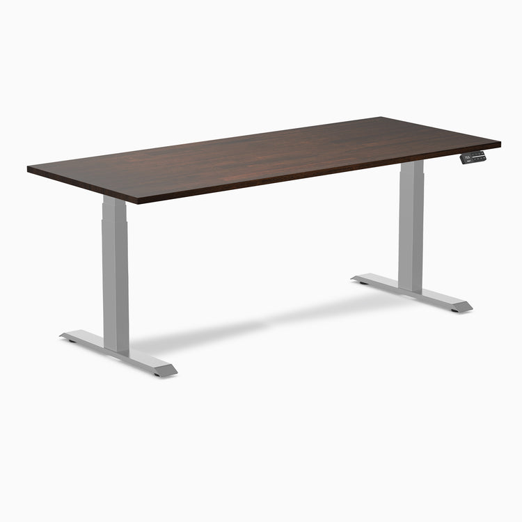 Desky dual rubber wood standing desk in dark walnut 1800mm