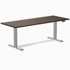 Electric Dual Rubberwood Sit Stand Desk dark walnut - Desky