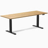 Electric Dual Rubberwood Sit Stand Desk light oak - Desky