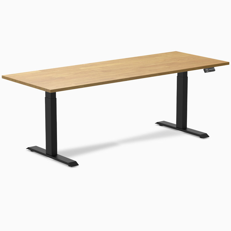 Desky dual rubber wood standing desk in light oak 2000mm