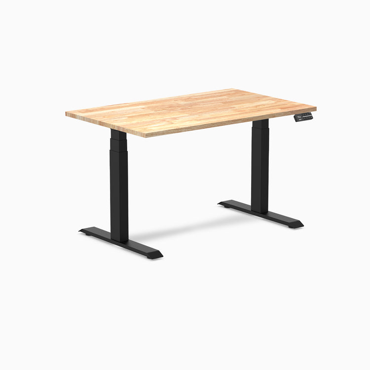 Desky dual rubber wood standing desk in natural timbre 1200mm