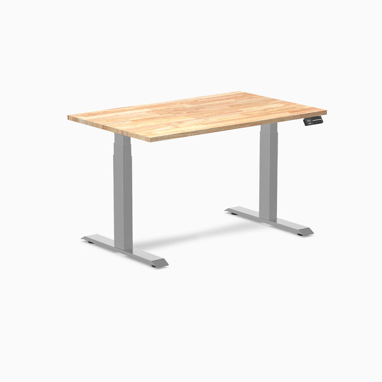 Desky dual rubber wood standing desk in natural timbre 1200mm