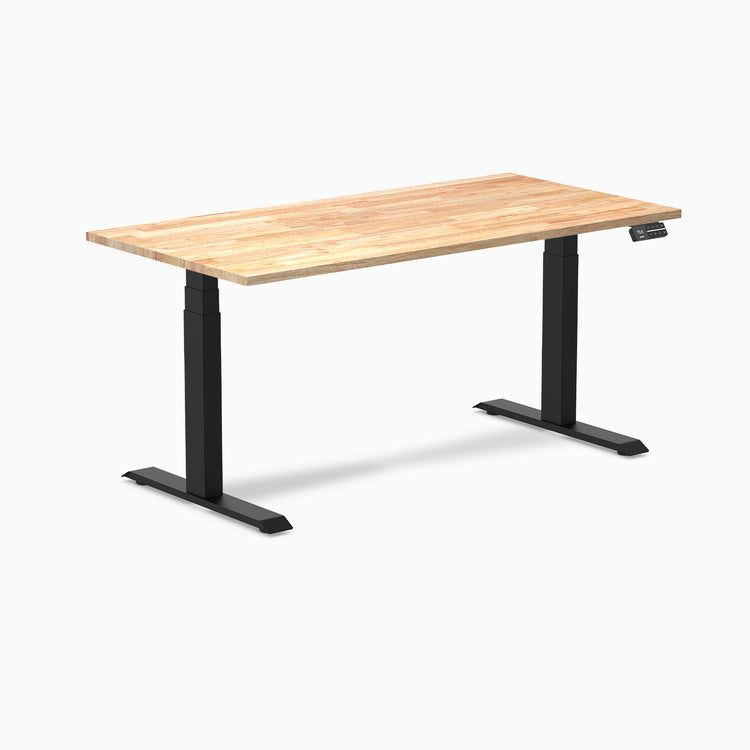 Desky dual rubber wood standing desk in natural timbre 1500mm