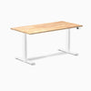 Electric Dual Rubberwood Sit Stand Desk Natural rubber - Desky