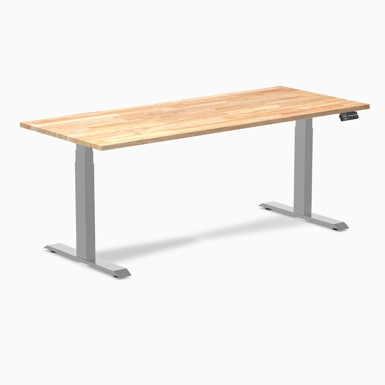 Desky dual rubber wood standing desk in natural timbre 1800mm