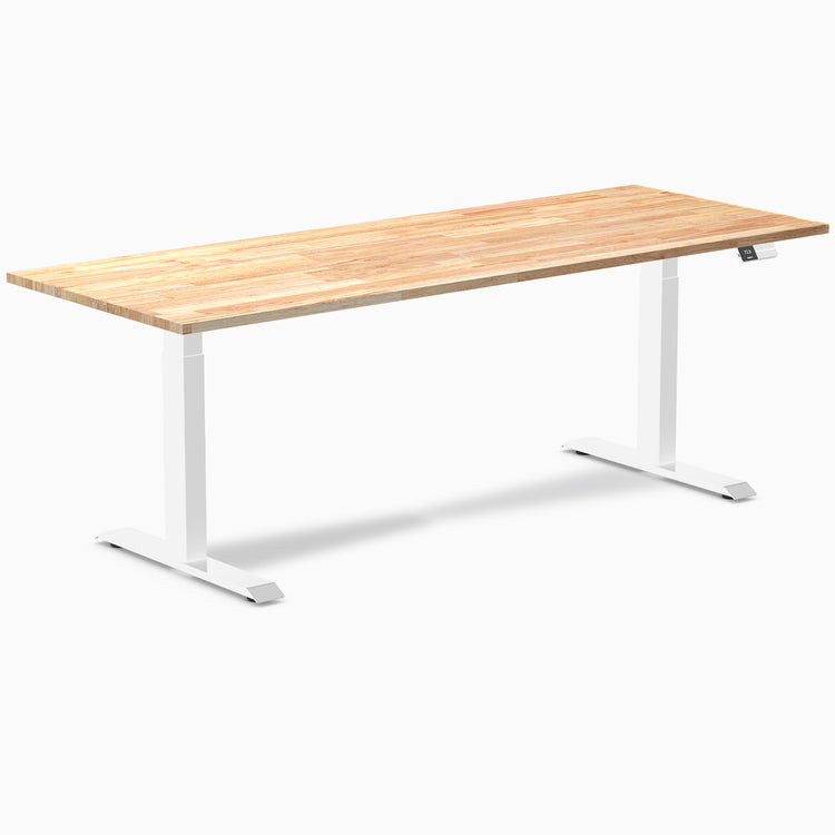 Desky dual rubber wood standing desk in natural timbre 2000mm