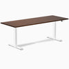 Electric Dual Rubberwood Sit Stand Desk red walnut - Desky
