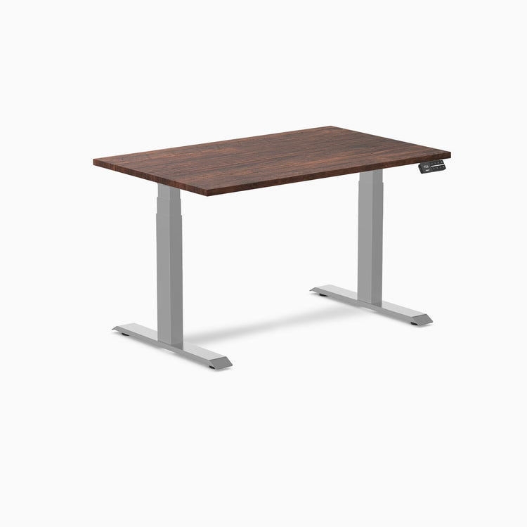 Electric dual softwood sit stand desk Rustic pine - Desky