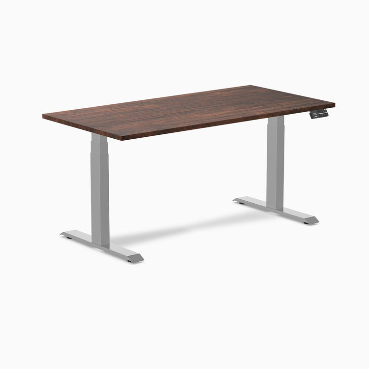 Electric dual softwood sit stand desk Rustic pine - Desky