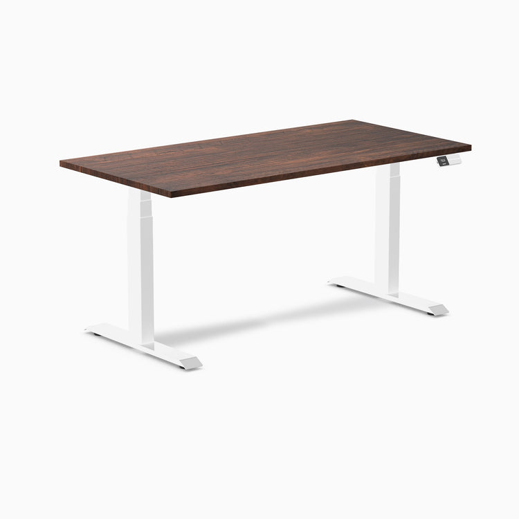 Electric dual softwood sit stand desk Rustic pine - Desky