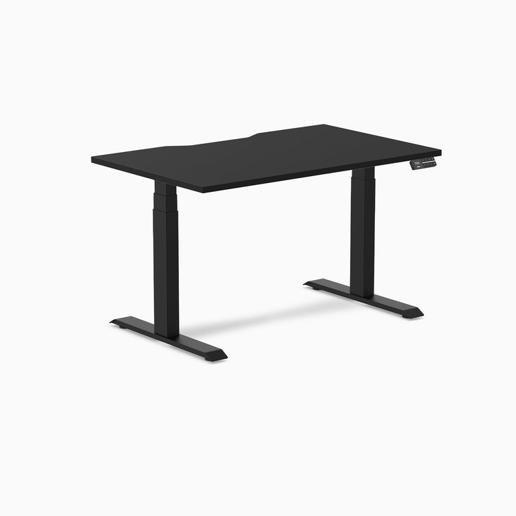 Electric dual scalloped melamine sit stand desk Black - Desky