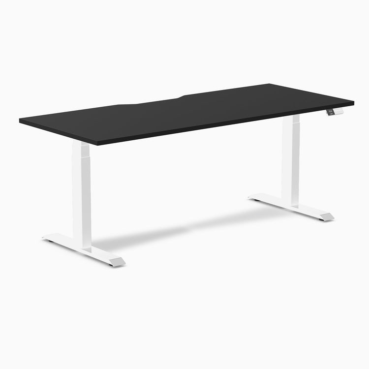 Electric dual scalloped melamine sit stand desk Black - Desky