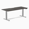 Desky Dual Scalloped Melamine Sit Stand Desk-Dual Desks-Desky-Burnished Wood-1800x750mm-Grey-DeskyÌâå¨ Australia