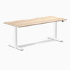 Electric dual scalloped melamine sit stand desk Classic oak - Desky