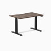 Electric dual scalloped melamine sit stand desk Jarrah - Desky