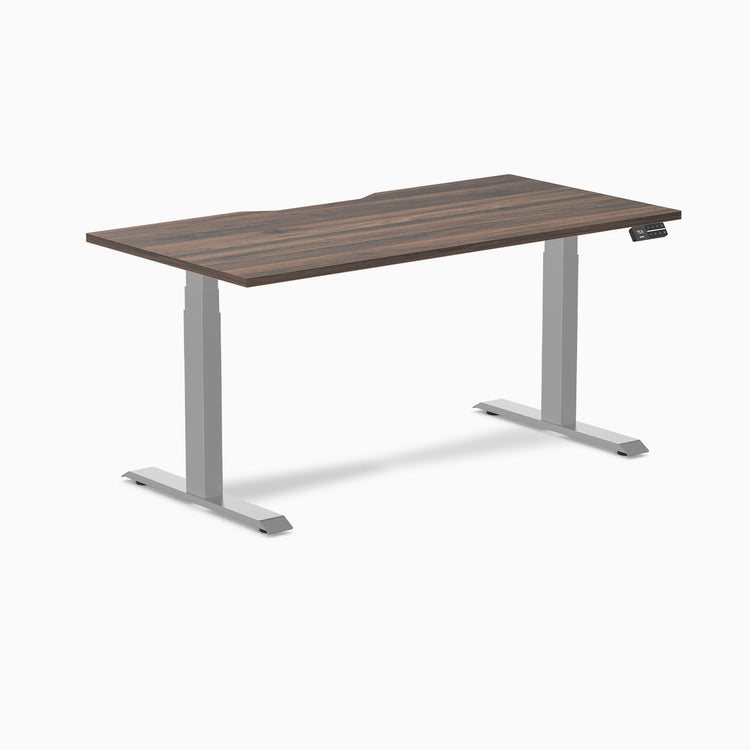 Desky Dual Scalloped Melamine Sit Stand Desk-Dual Desks-Desky-Jarrah Legno-1500x750mm-Grey-Desky® Australia