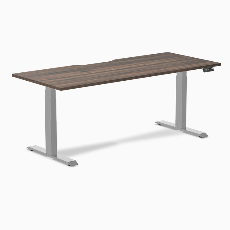 Desky Dual Scalloped Melamine Sit Stand Desk-Dual Desks-Desky-Jarrah Legno-1800x750mm-Grey-DeskyÌâå¨ Australia
