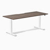 Electric dual scalloped melamine sit stand desk Jarrah - Desky