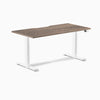 Electric dual scalloped melamine sit stand desk Natural walnut - Desky