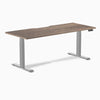 Desky Dual Scalloped Melamine Sit Stand Desk-Dual Desks-Desky-Natural Walnut-1800x750mm-Grey-DeskyÌâå¨ Australia