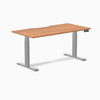 Desky Dual Scalloped Melamine Sit Stand Desk-Dual Desks-Desky-Prime Oak-1500x750mm-Grey-Desky® Australia