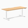 Electric dual scalloped melamine sit stand desk Select beech - Desky