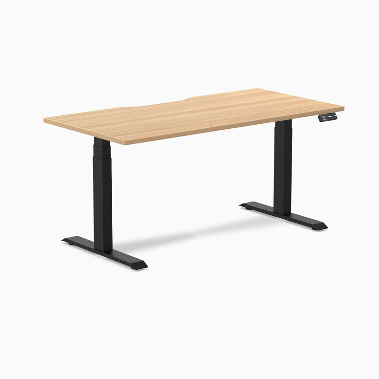 Electric dual scalloped melamine sit stand desk Sublime  - Desky