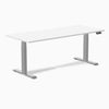 Desky Dual Scalloped Melamine Sit Stand Desk-Dual Desks-Desky-White-1800x750mm-Grey-DeskyÌâå¨ Australia