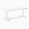 Electric dual scalloped melamine sit stand desk White - Desky