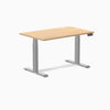 Desky Dual Scalloped Melamine Sit Stand Desk-Dual Desks-Desky-Sublime Teak-1200x750mm-Grey-Desky® Australia