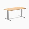Desky Dual Scalloped Melamine Sit Stand Desk-Dual Desks-Desky-Sublime Teak-1500x750mm-Grey-DeskyÌâå¨ Australia